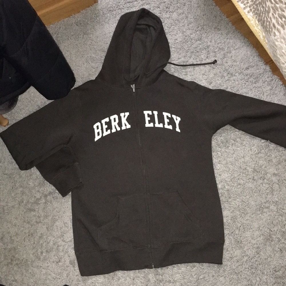 authentic dark grey Berkeley zip up hoodie